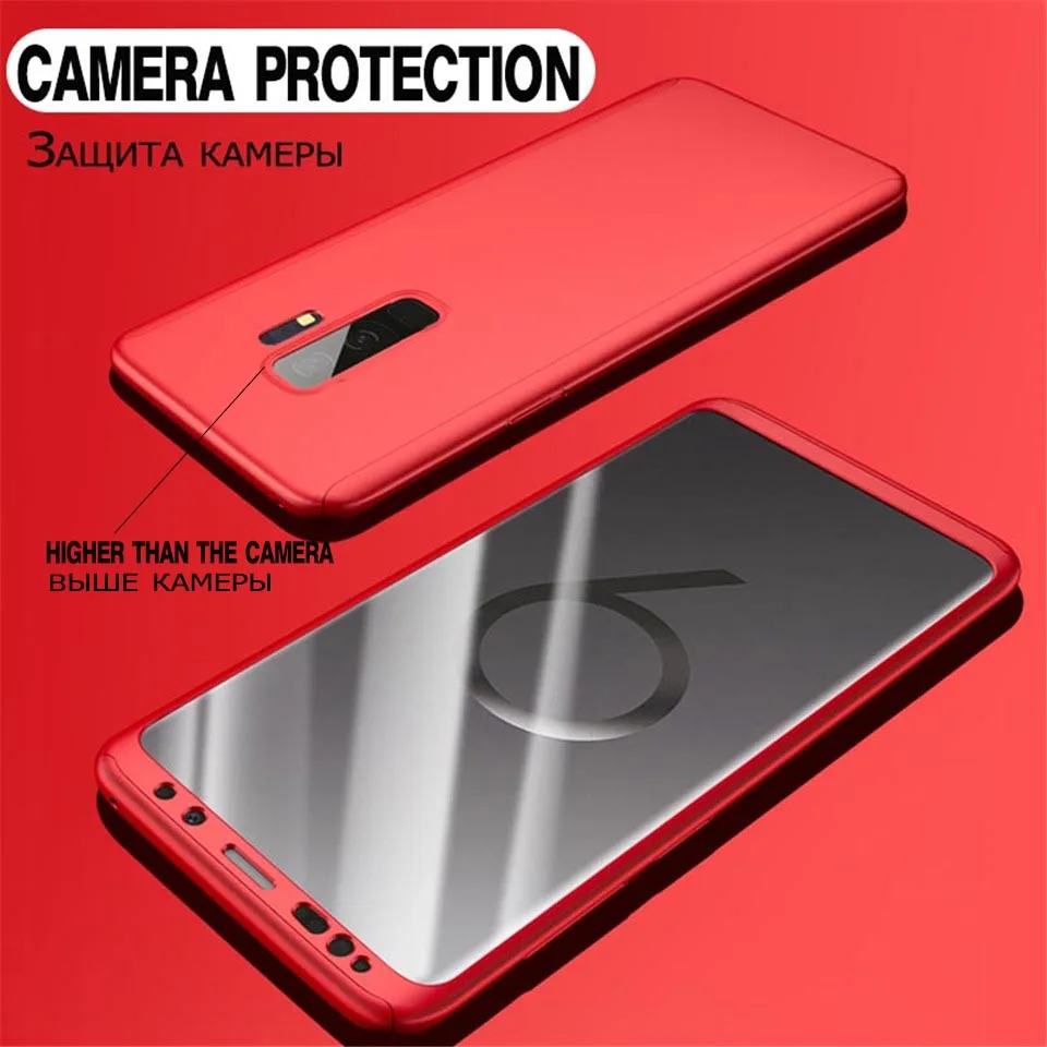 360 градусов Полная защита Чехлы для samsung S8 S9 S10 J4 J6 A6 A8 плюс Примечание 10 Pro A30 A50 A7 крышка с Стекло