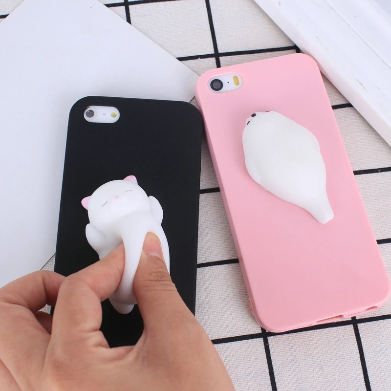 Мягкий чехол с 3D изображением милого медведя кота для iphone 7 plus мягкий силиконовый
