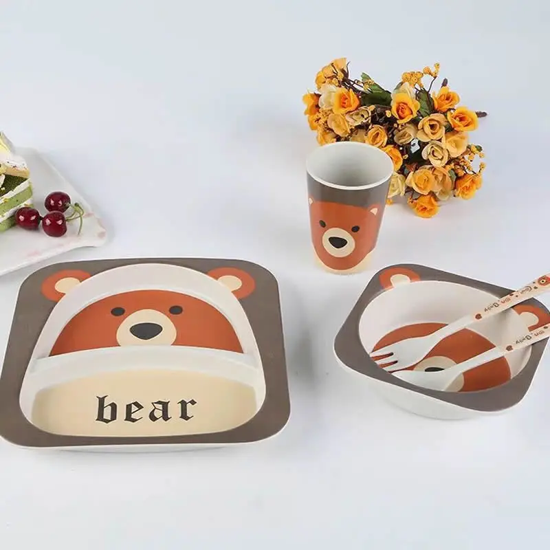 Бесплатная доставка 5 шт./компл. экологичная детская столовая утварь для