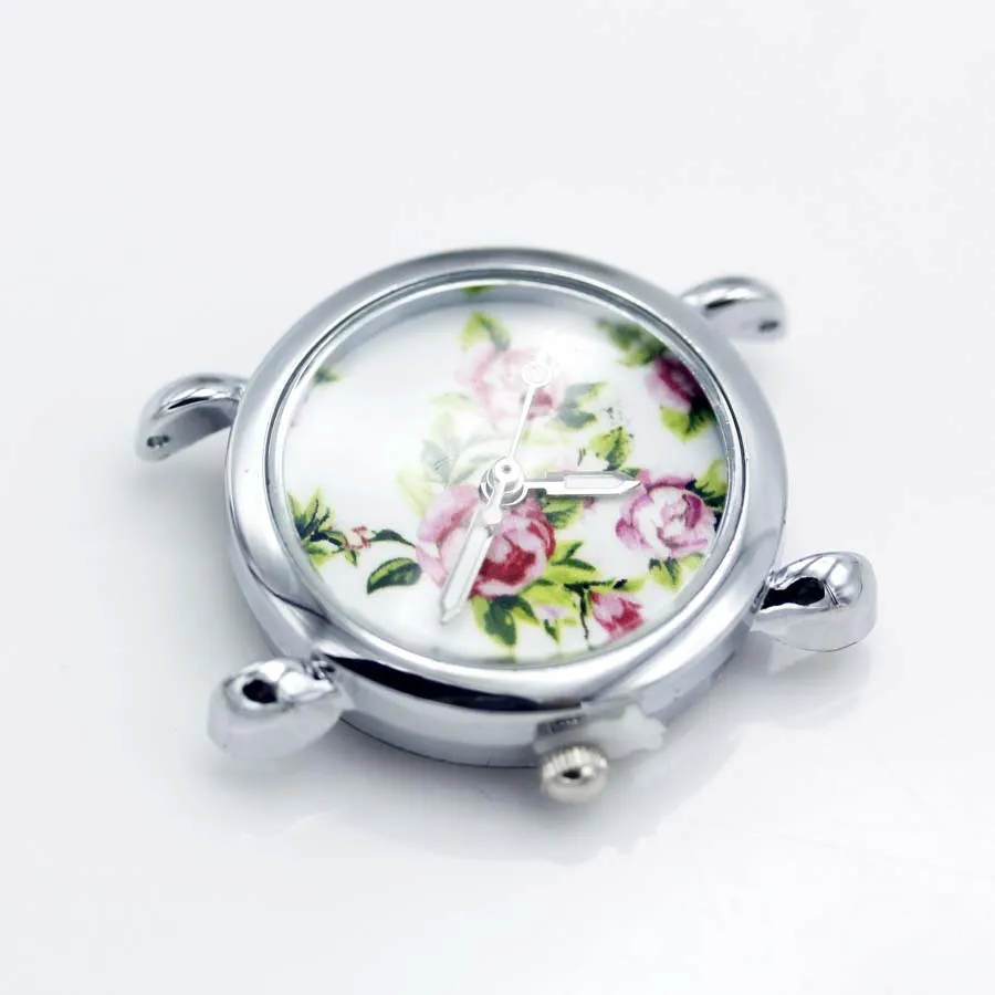 Shsby Diy персональные золотые, серебряные, розовые золотые часы с цветком, круглые часы, настольный ремешок для часов, аксессуары для часов
