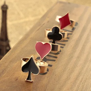 Оптовая Модный Панк Глазури Сердца Лопата Слива Площадь Покер Карты Женщины Леди