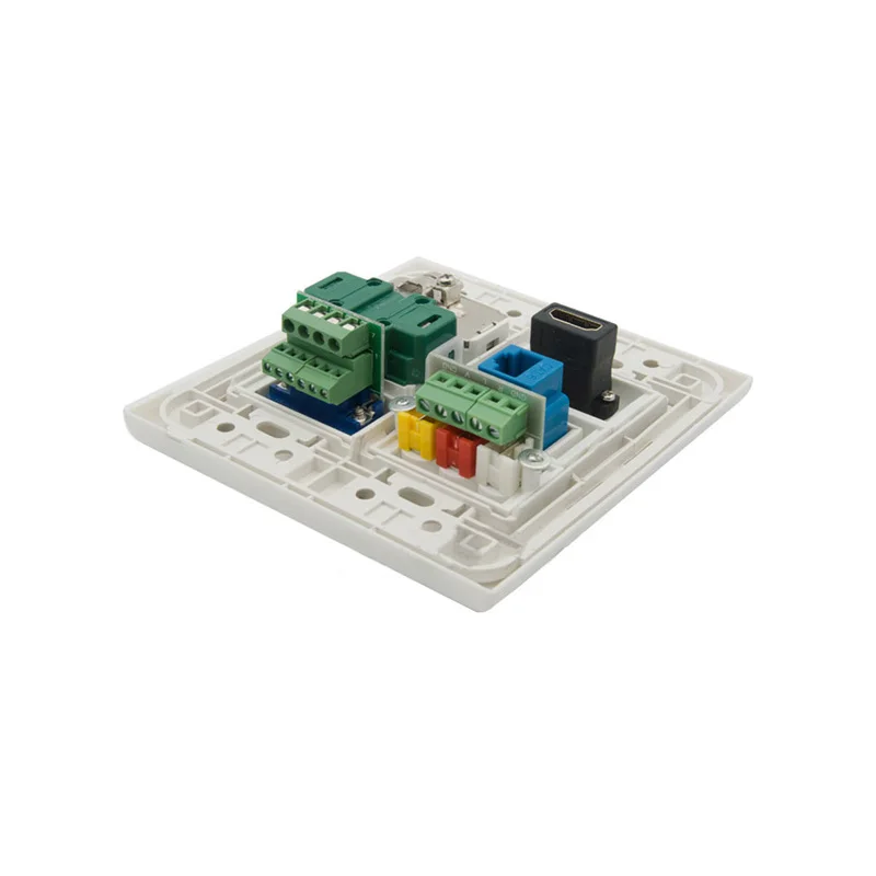 120X120 мм торцевая пластина разъем HDMI VGA CAT6 RJ45 3RCA AV TV AC Power Wall Plate Socket| |