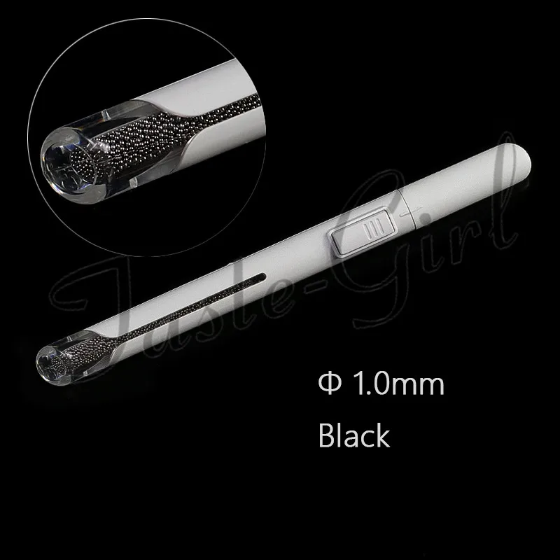 1.0mm black 1 шт розовый золотой серебряный черный металлический Бисер для нейл-арта точечная ручка Стразы ручка слиток ручка для ногтей стальной шар для хранения маникюра тоже - Цвет: 1.0mm black