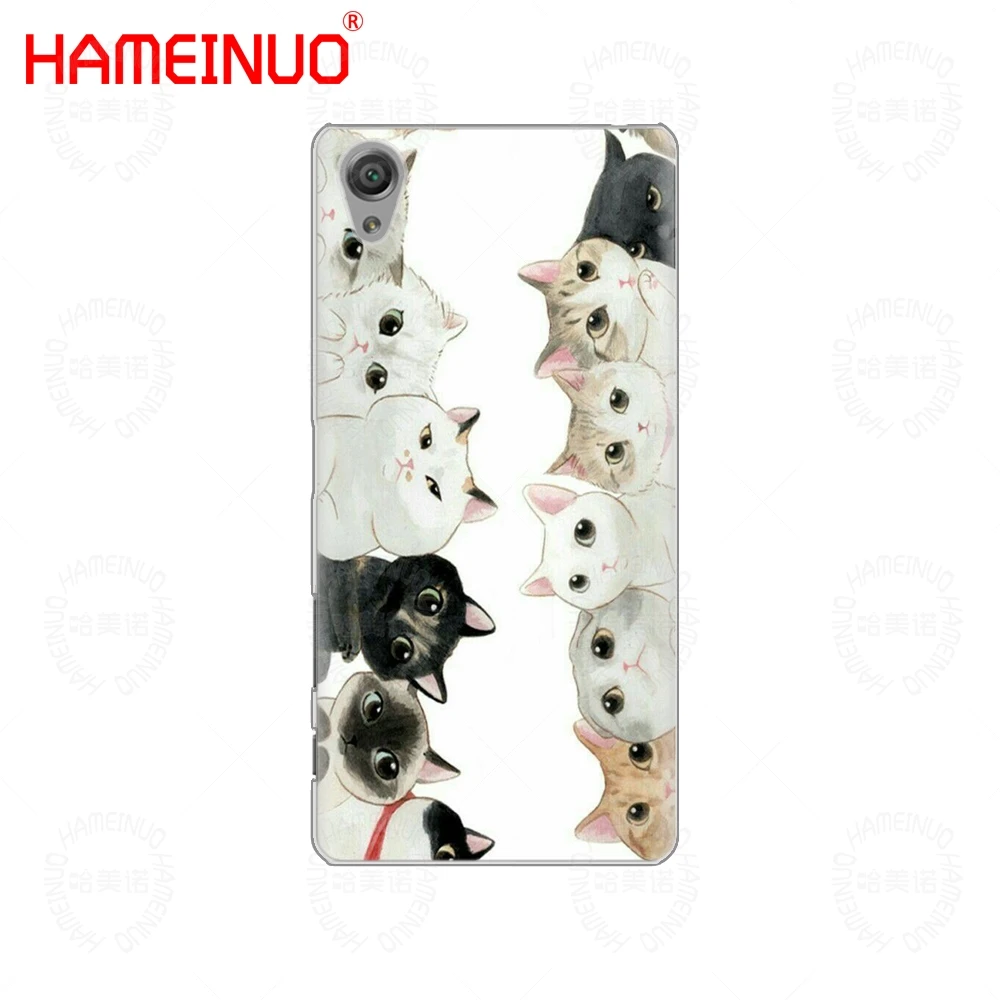 HAMEINUO милые собака и кошка чехол для телефона для Sony Xperia C6 XA1 XA2 XA ULTRA X XP L1 L2 X XZ1 compact XR/XZ PREMIUM - Цвет: 41225