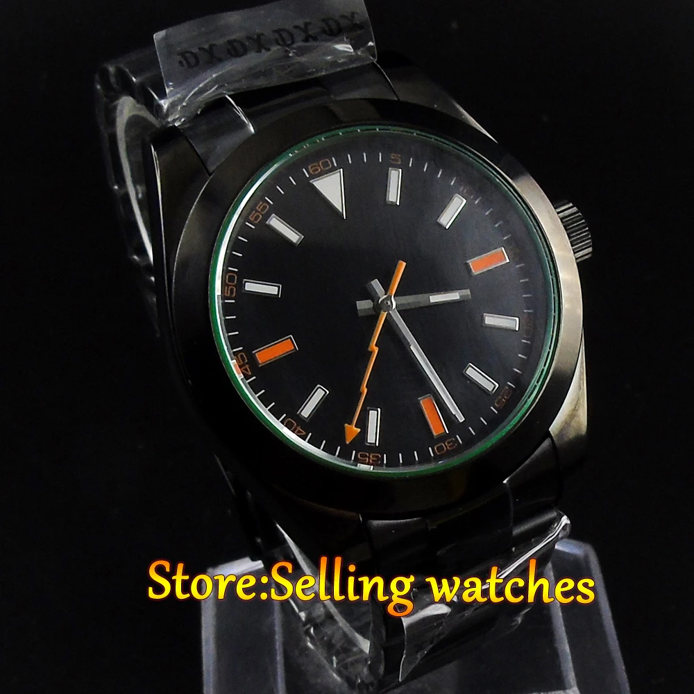 Мужские автоматические часы MIYOTA с черным циферблатом 40 мм|watch automatic men|watch menwatch men |