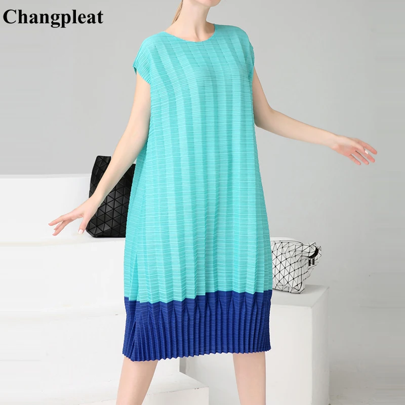 Женское платье с эластичной талией Changpleat плиссированное большого размера