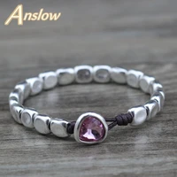anslow new designer handmade diy wrap rope diy beads pink blue crystal bracelet for women girl femme jewelry gift low0735lb