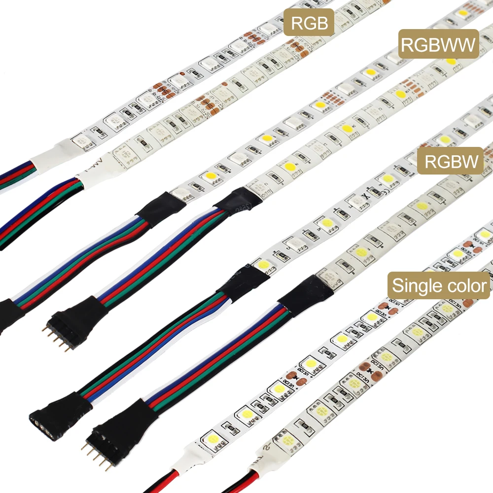 1 рулон 5 м Водонепроницаемый 12 В Светодиодные ленты Light 5050 RGB RGBW RGBWW CW+ WW красный зеленый синий диод лента светодиодный светильник домой украшение праздника