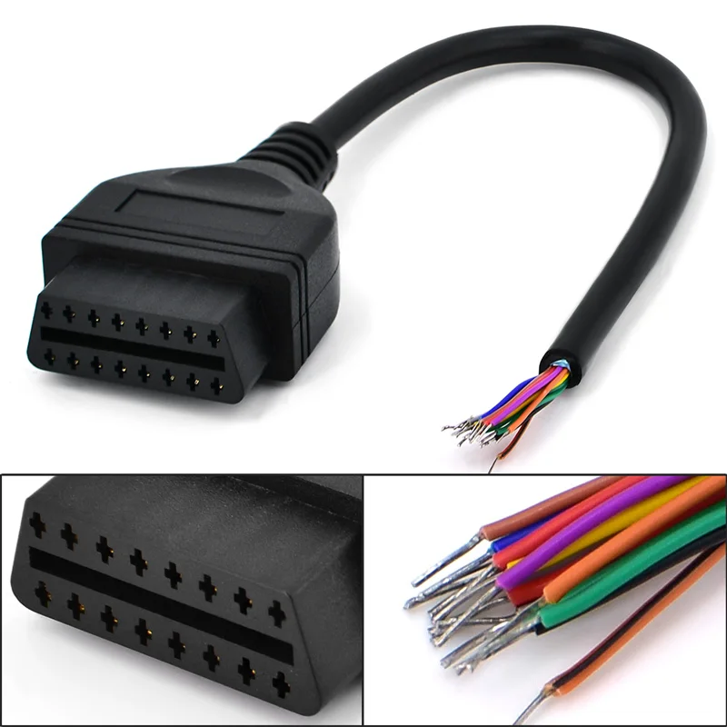 30 см OBD OBD2 16Pin Женский удлинитель открывающий кабель автомобильный