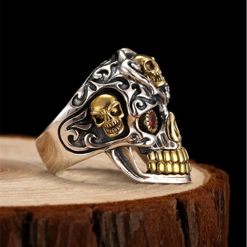 Мужское кольцо в виде черепа из серебра 925 пробы 26 г|skull rings for men|skull ringring |