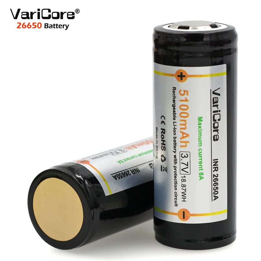 3 шт. литий ионные аккумуляторные батарейки 26650 5100 мАч|rechargeable battery|battery rechargeablebattery