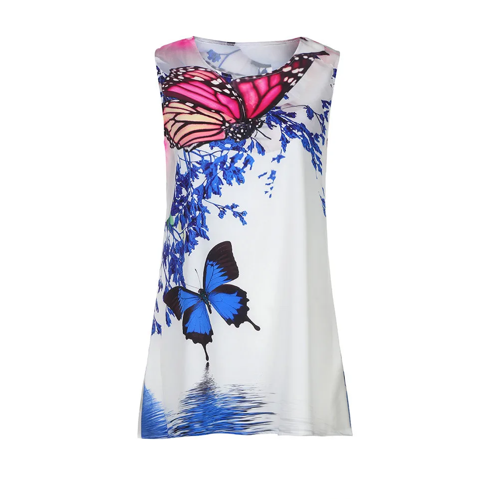 Для женщин свободные летние Винтаж без рукавов 3D Цветочный Принт короткие DressCasual