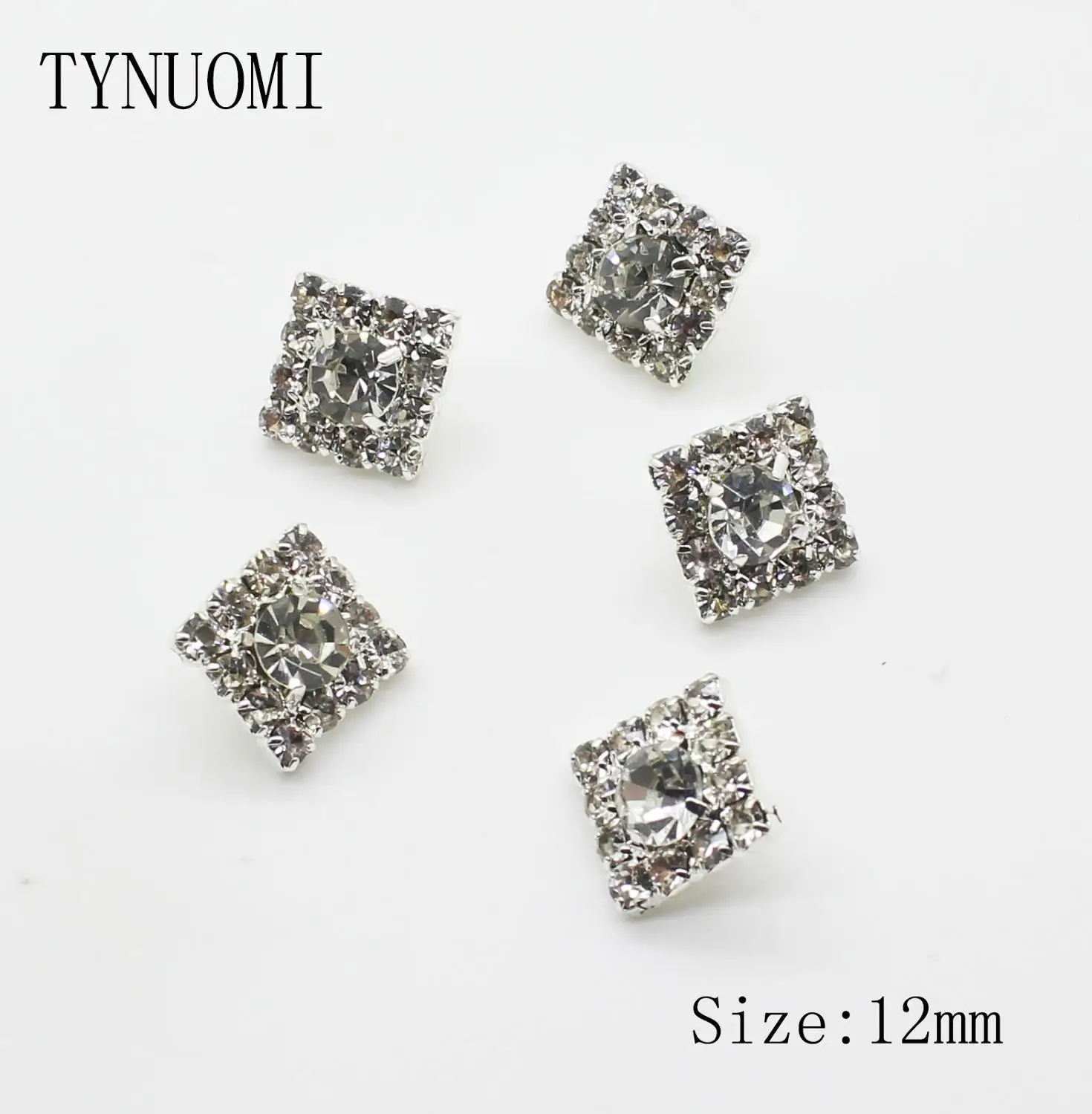 10pcs/lot12MM Square Rhinestone Button Clothing Sewing Craft Decoration Accessories DIY Wedding Embellishment Buckle | Дом и сад