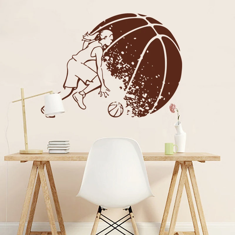 Художественный дизайн украшение для дома ПВХ женский баскетбольный игрок