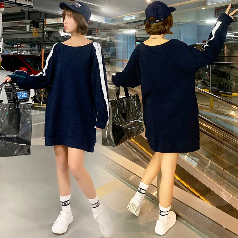 2019 Spring New Fashion Loose Version Pregnancy long sleeve Dress Maternity Casual 2 Colors Available Clothes | Мать и ребенок