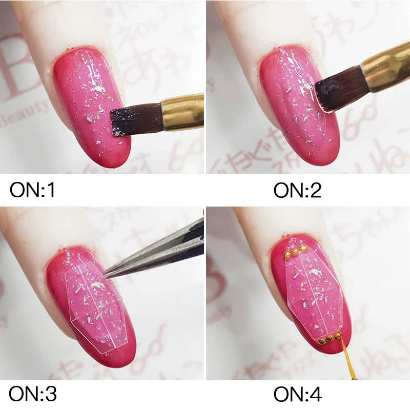 Прозрачные пластиковые 3D-Наклейки для ногтей полые наклейки с драгоценными