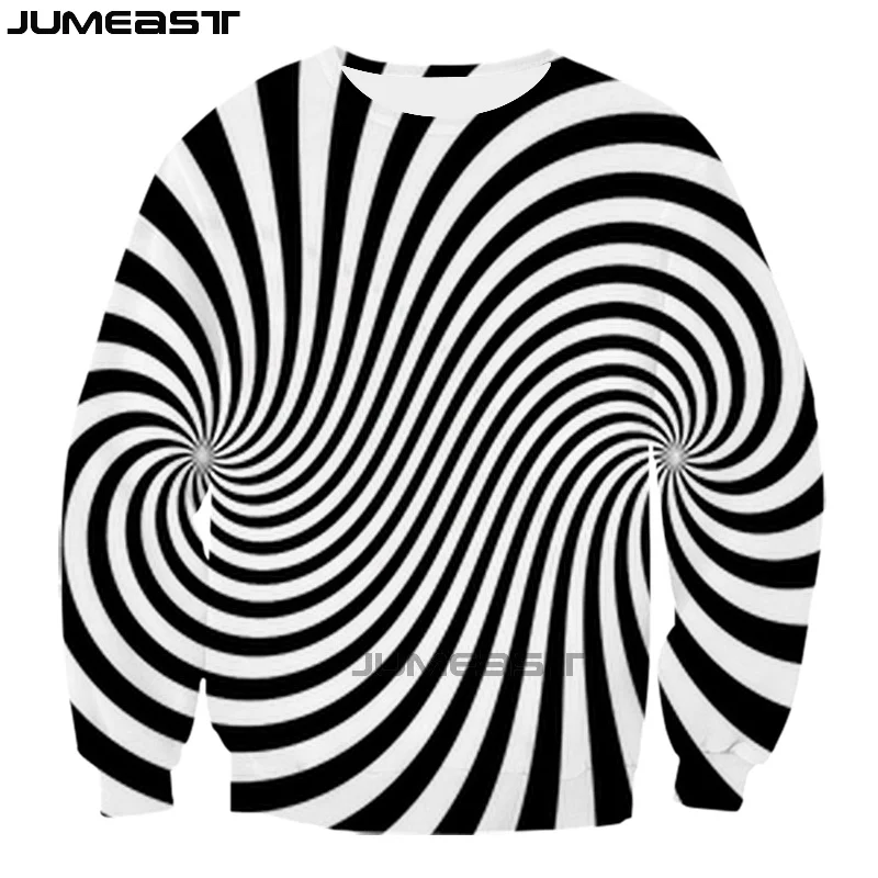 Jumeast брендовая мужская женская толстовка с 3D принтом визуальная Иллюзия длинным