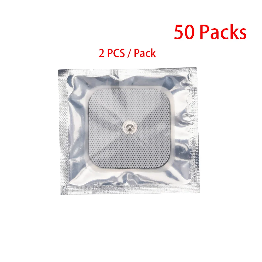 50 Packs 10/20/25/50 упаковок ТЭНов контактной тормозные колодки для 12/15 режимов EMS миостимулятор цифровой терапевтический массажер для физиотерапии десятки электродов - Цвет: 50 Packs