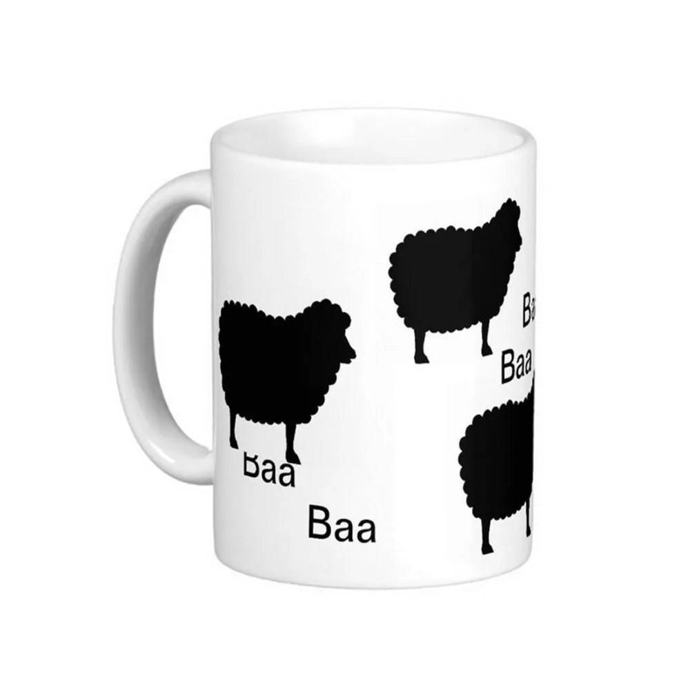 Высококачественные кофейные кружки Baa с черной овечкой чайная кружка подарок на
