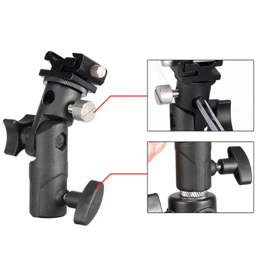 2pcs Light Bracket Stand Type E Swivel Flash Hot Shoe Umbrella Holder With 1/4&quot to 3/8&quot Screw Mount For Photo Studio Accessories |