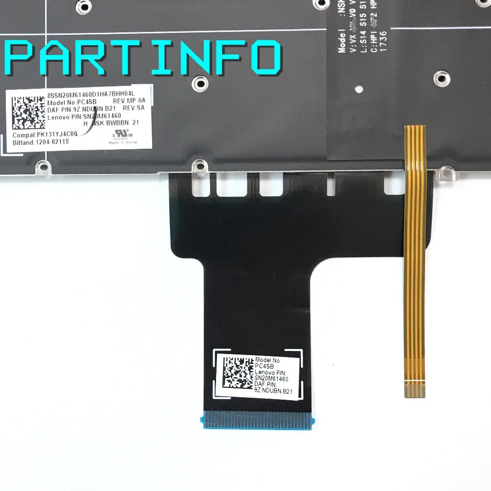 Клавиатура с подсветкой для ноутбука LENOVO YOGA720-13 YOGA 720-13 а также клавиша DELET серого