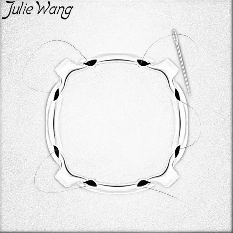 

Julie Wang 50PCS 8-18mm Glass Rhinestones With Claw Cabochon Crystal Stainless Steel Base Buckle Jewelry Accessory Decoration