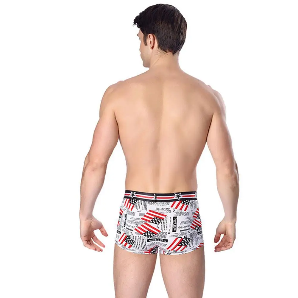 Мужское сексуальное нижнее белье из мягкого шелка с принтом ледяной шелк XXXL