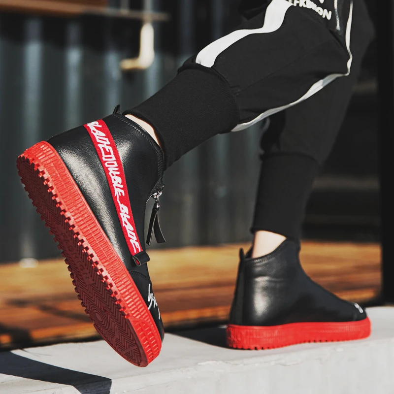 Лидер продаж высокие Мужская обувь повседневное уличная мода осень Chaussures Homme