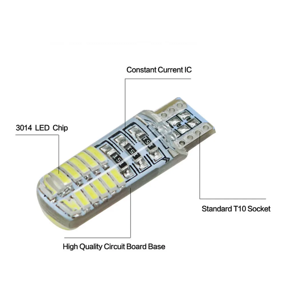 YSY 50 шт. T10 Silica 3014 24SMD автомобильная светодиодная лампа декоративная указатели
