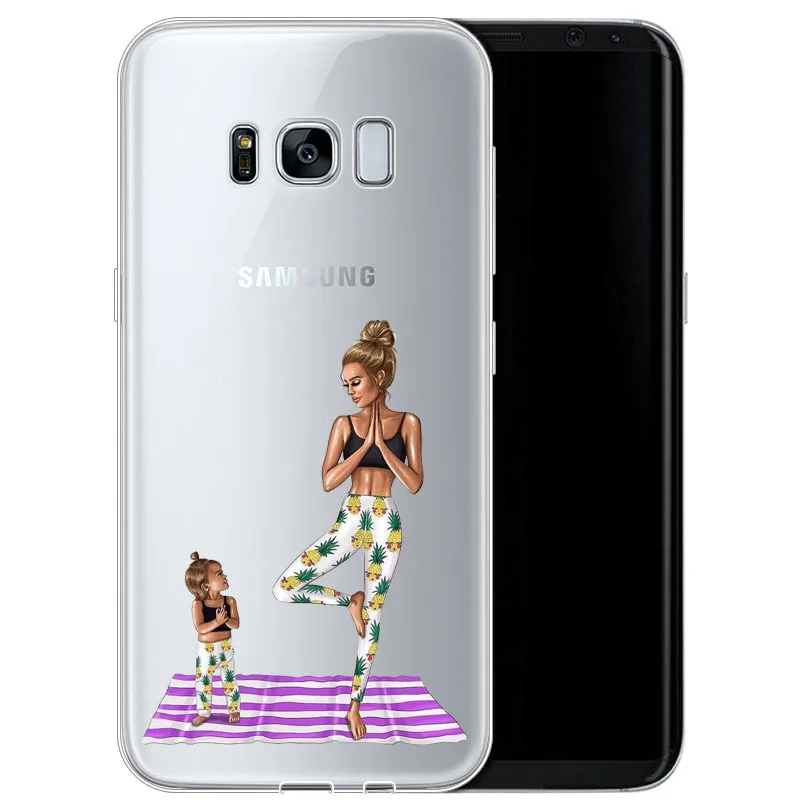 Модный чехол для Samsung Galaxy S7 S8 S6 S7EDGE S9 S9PLUS NOTE 7 8 9 с черными и коричневыми волосами