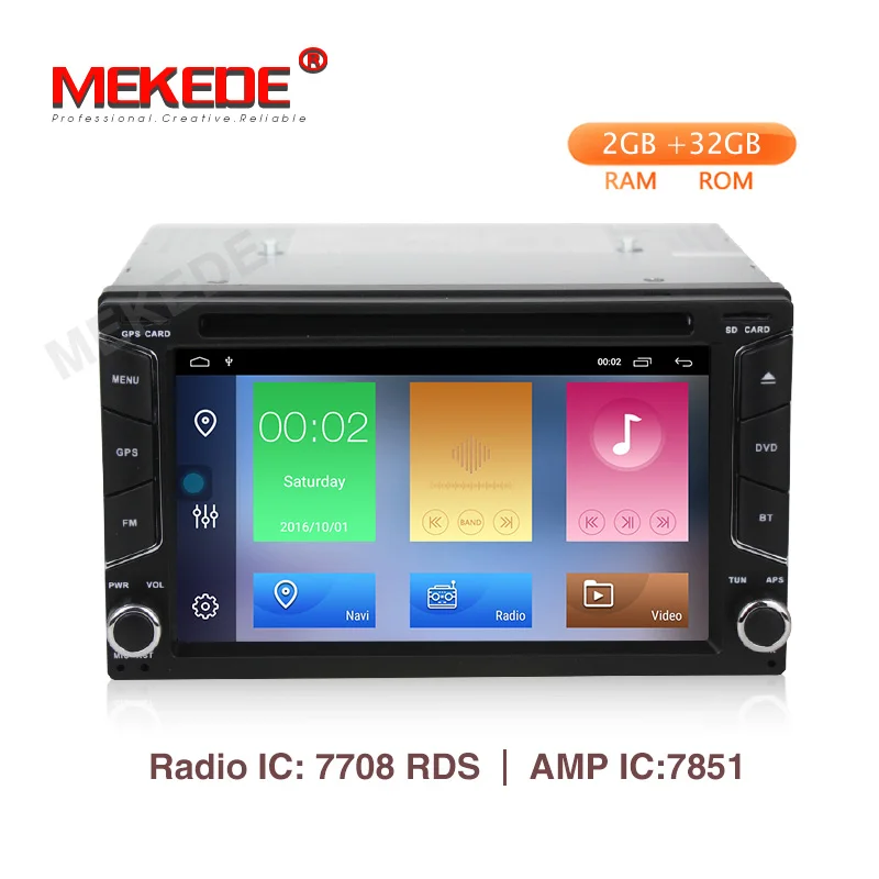 Акция! Mekede 2 ГБ+ 32 ГБ android 9,1 автомобильный Радио gps dvd-плеер для nissan v w toyota kia универсальная gps-навигация с WiFi BT