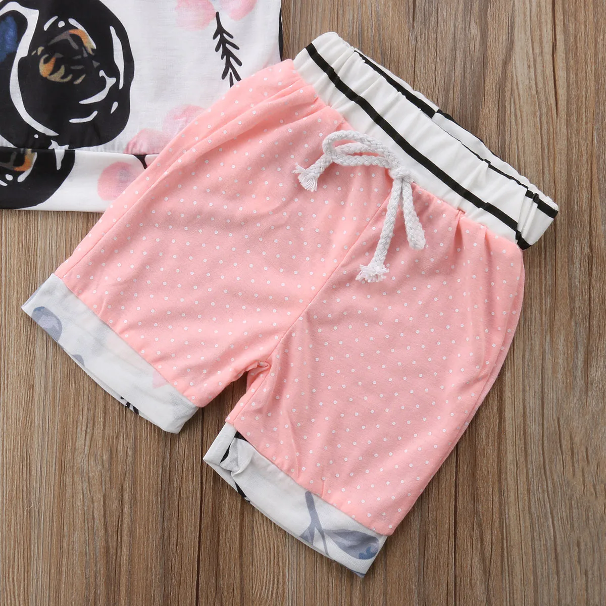 3PCS Infant Kids Baby Girls 2018 Hoodies Tops+Short Pants Headband Floral Polka Dot Outfits Sweet Summer Set | Детская одежда и