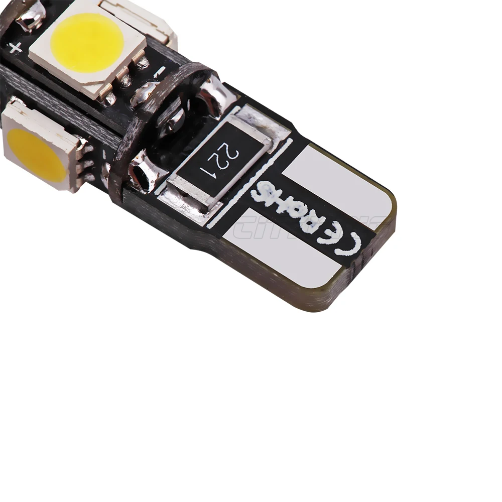 10 шт./лот T10 5smd 5050 LED canbus W5W led 194 t10 5led SMD безотказный белый свет для стайлинга
