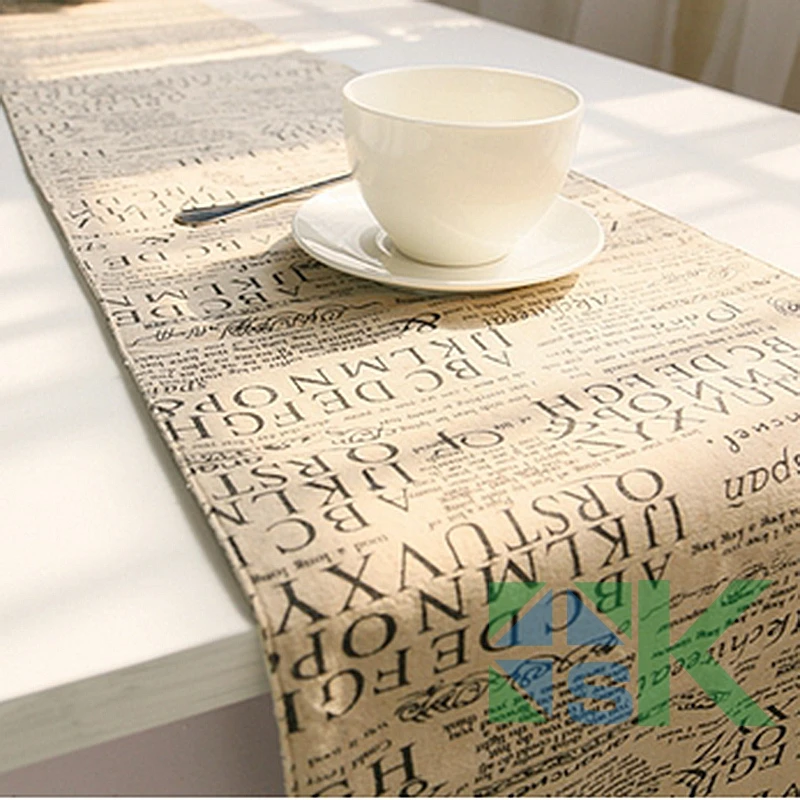 

European-style Englsh Letters Handmade Cotton Table Runner Wedding Party Banquet Decoration events supplies party decoration