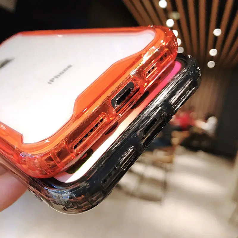Прозрачный противоударный бампер чехол для телефона для iPhone X XS XR XS Max 8 7 6 6splus цветной мягкий задний Чехол для iPhone 11 11Pro Max