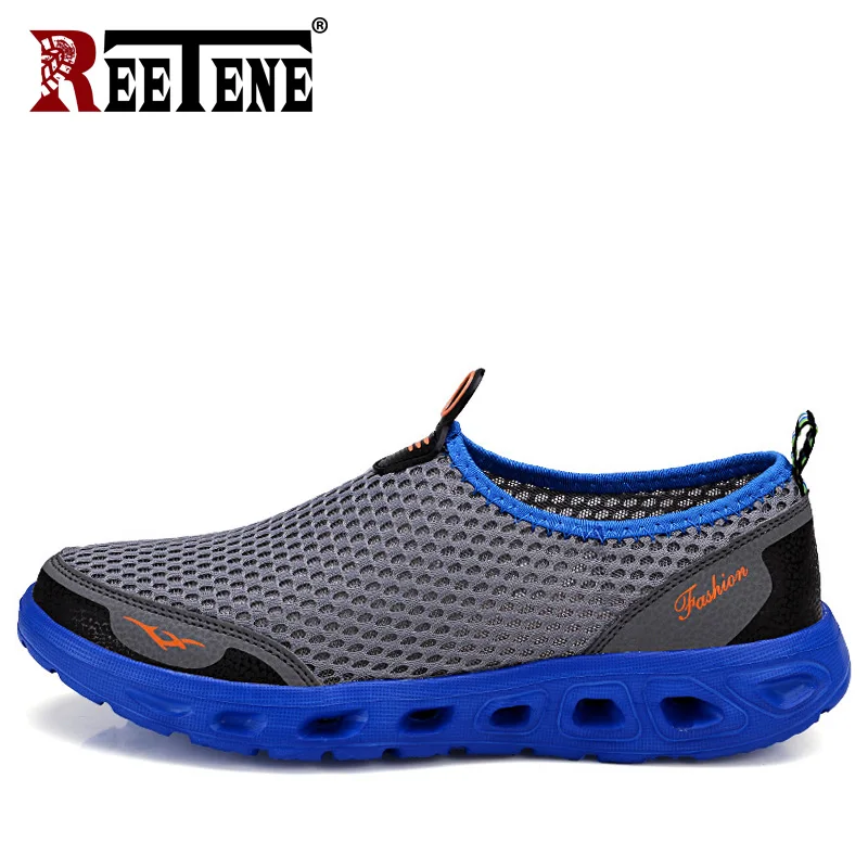 REETENE 38-48 Men'S Casual Shoes Men Summer Mesh Flats For Loafer Breathable Walking Male Sneakers | Обувь