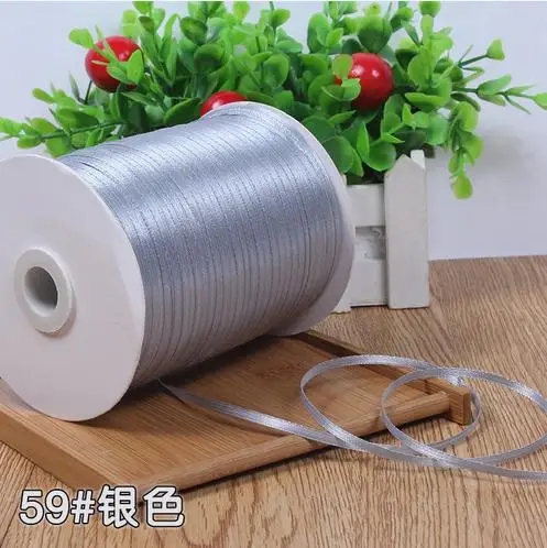 22 метра 3 мм ручной работы DIY материал шелковый атлас ленты ремесло швейная ткань рождественские принадлежности для свадебной вечеринки украшения подарочная упаковка - Цвет: Серый