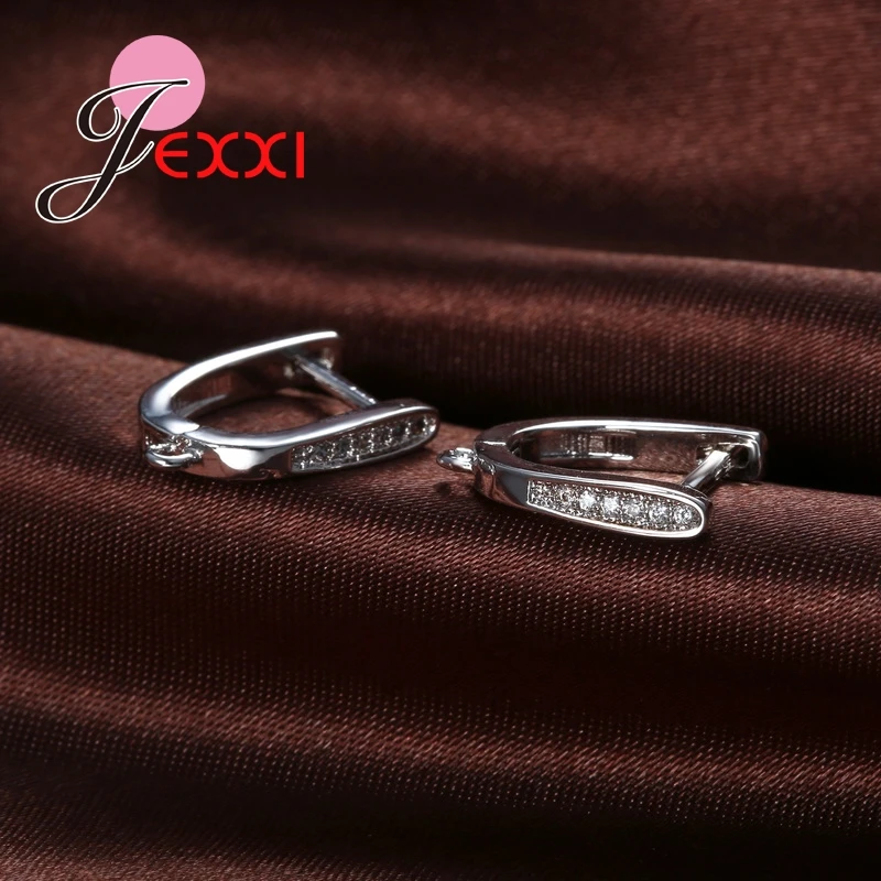 Серьги-кольца из серебра 925 пробы с фианитами | Украшения и аксессуары