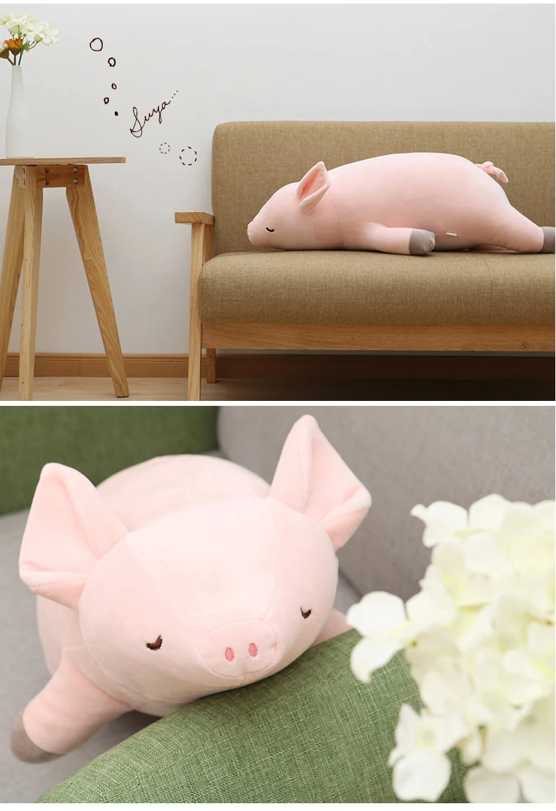 Мягкие игрушки-подушки с рисунком поросенка Kawaii Baby, Спящая кукла из хлопка, мягкие и плюшевые игрушки для девочек