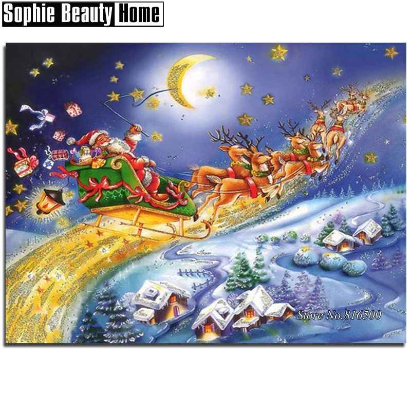 Сделай Сам 5D Алмазная мозаика Рождественский человек олень ручная работа