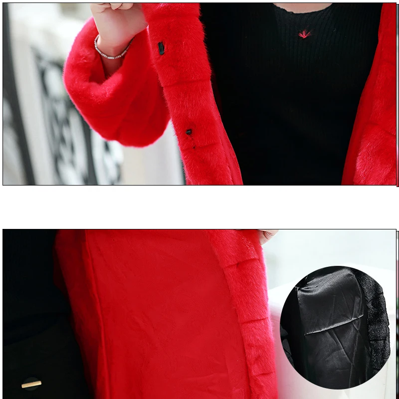 Новые зимние женские имитация Мех животных пальто Имитация кролика рекс большие