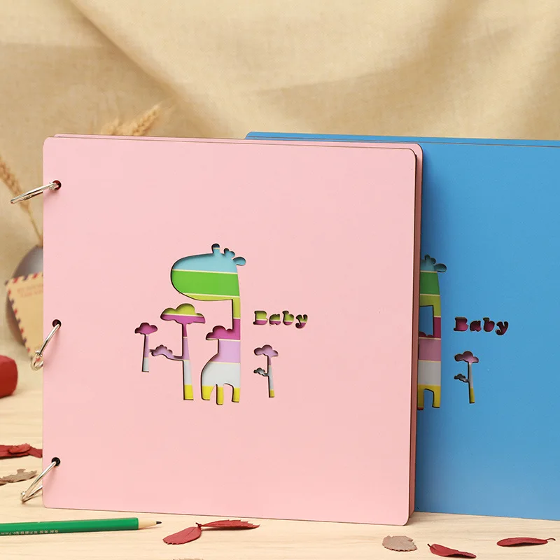 Фотоальбомы 12 дюймов с цветной деревянной обложкой альбомы ручной работы с отрывными листьями, приклеенный фотоальбом, персонализированный фотоальбом для влюбленных, сделай сам