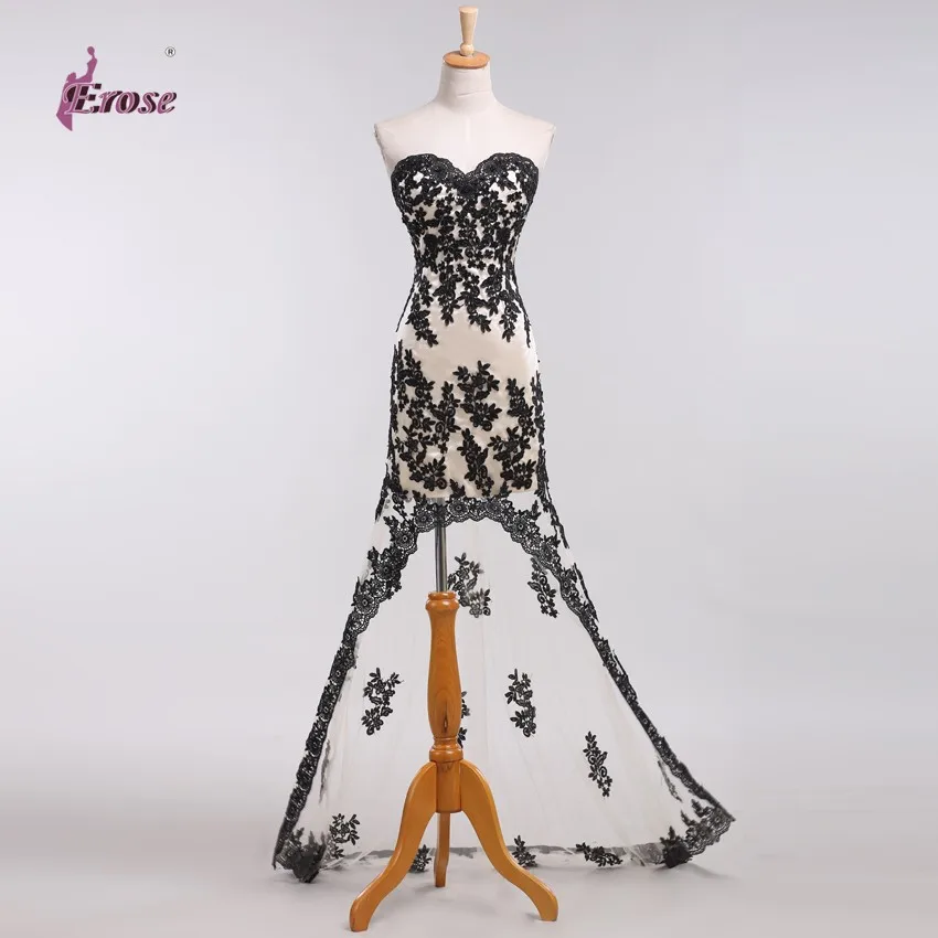 Wholesale Free Shipping Sweetheart Front Short Long Back Lace Appliques Prom Dress 2017 S-001 | Свадьбы и торжества