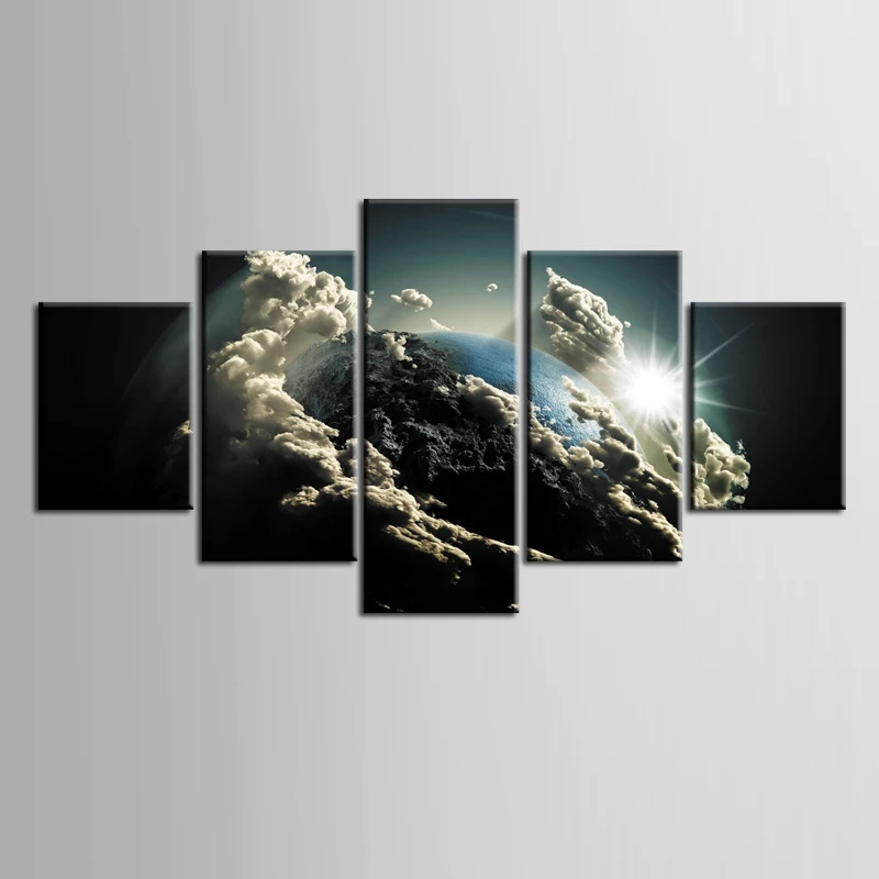 Framed Hd Printed Earth series Canvas Painting on the Wall Art Modular Pictures 5 Pcs Home Decor Posters |