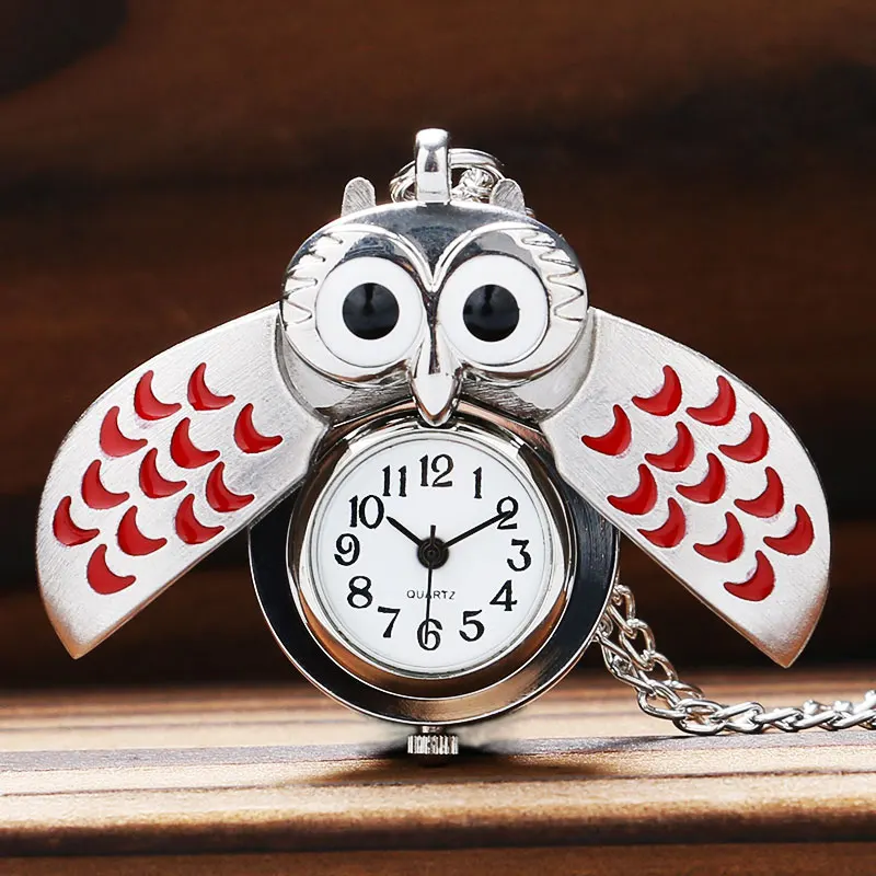 Cute Owl Shape Design Quartz Pendant Pocket Watch With Necklace Chain Best Gift For Children Girls | Наручные часы