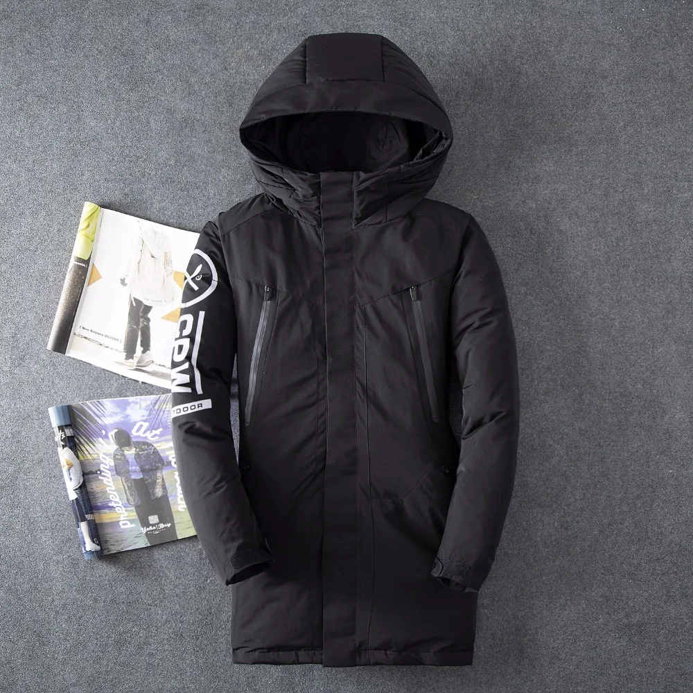 Водонепроницаемые толстые зимние мужские пуховая куртка брендовая одежда с
