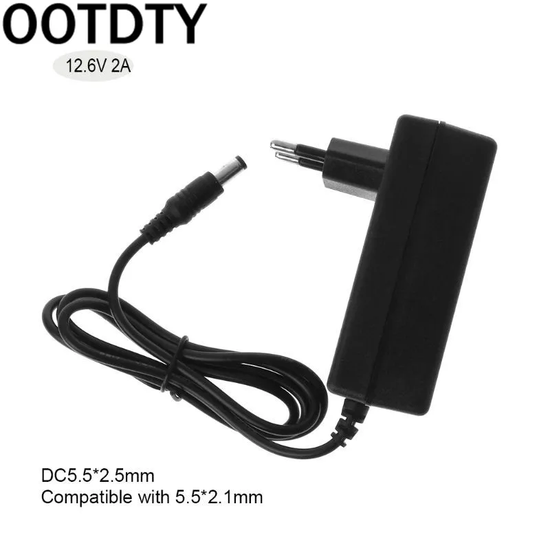 EU OOTDTY Батарея Зарядное устройство 12,6 V DC 2A интеллигентая(ый) литий-на Мощность адаптер ЕС США штекер трансформатора - Цвет: EU
