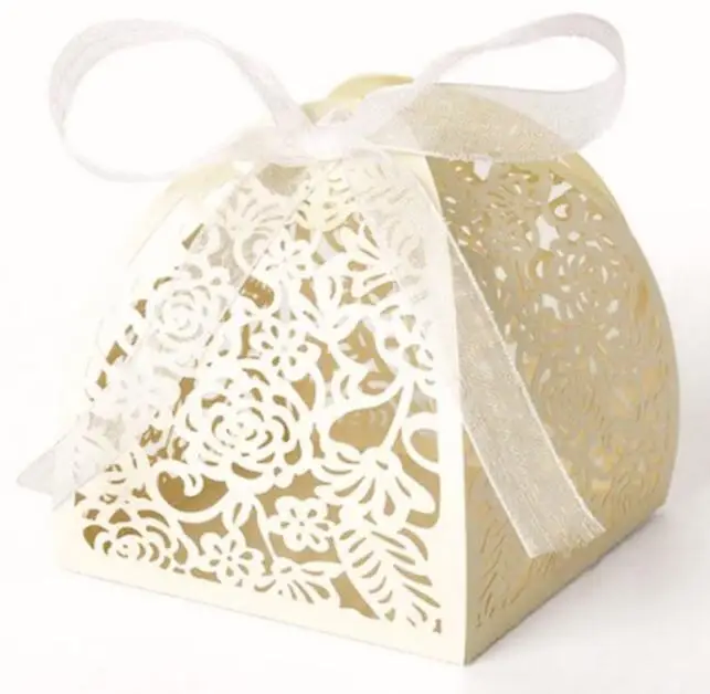 100 шт. лазерная резка цветок свадьба коробка конфет Свадьба Подарок для гостя