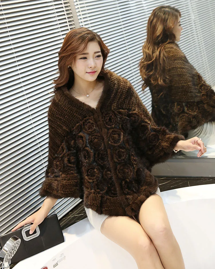 Новинка весенний женский модный вязаный шарф из натурального меха норки новинка