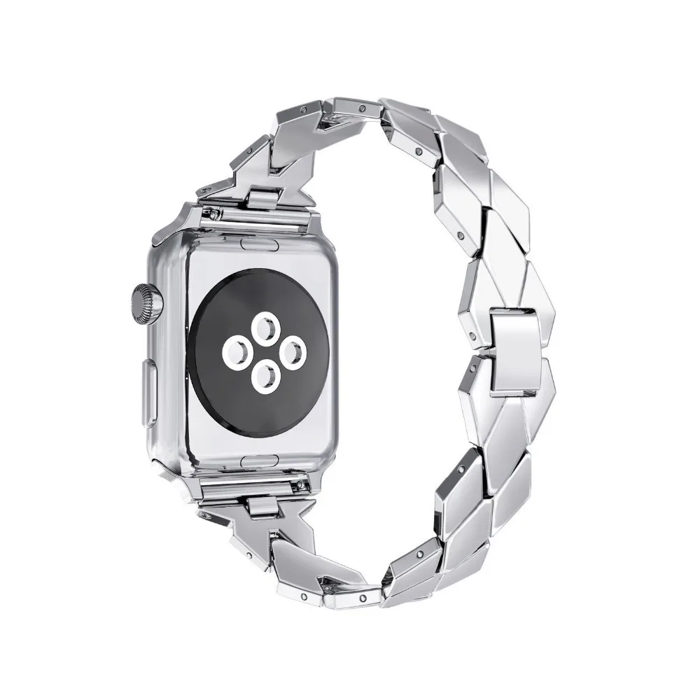 Ремешок из нержавеющей стали для apple watch band 44 мм 42 38 40 звеньевой браслет наручный